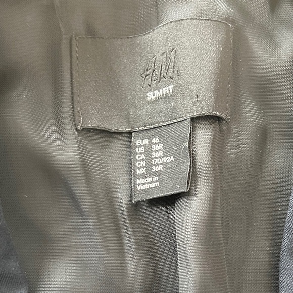 H&M Navy Slim Fit Blazer, Size Small - Picture 2 of 2